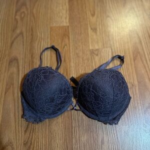 Victoria's Secret Bombshell Push-Up Lace Bra - Dark Gray